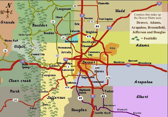 Map of the Denver Metro area